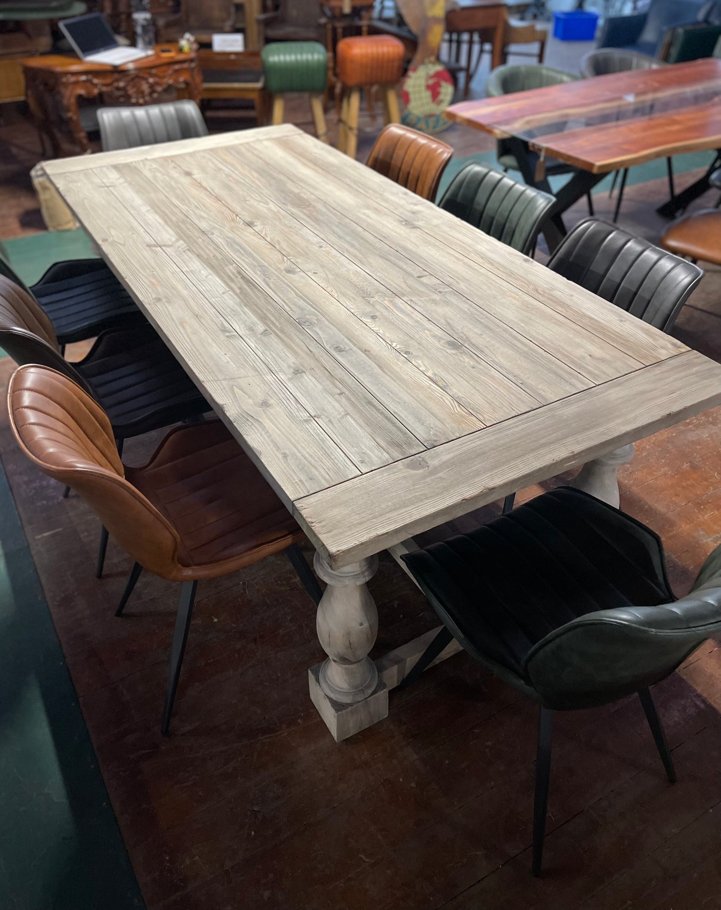 Large 8-seater rustic dining table ex-display