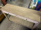 Narrow hall console table in light wood tone 2 drawers