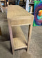 Narrow hall console table in light wood tone 2 drawers