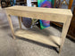 Narrow hall console table in light wood tone 2 drawers