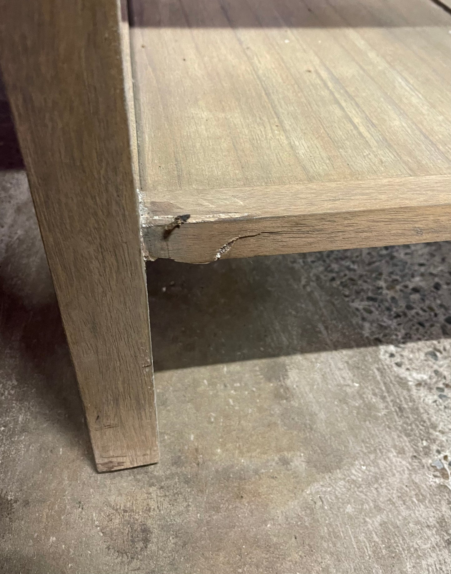 Narrow hall console table in light wood tone 2 drawers