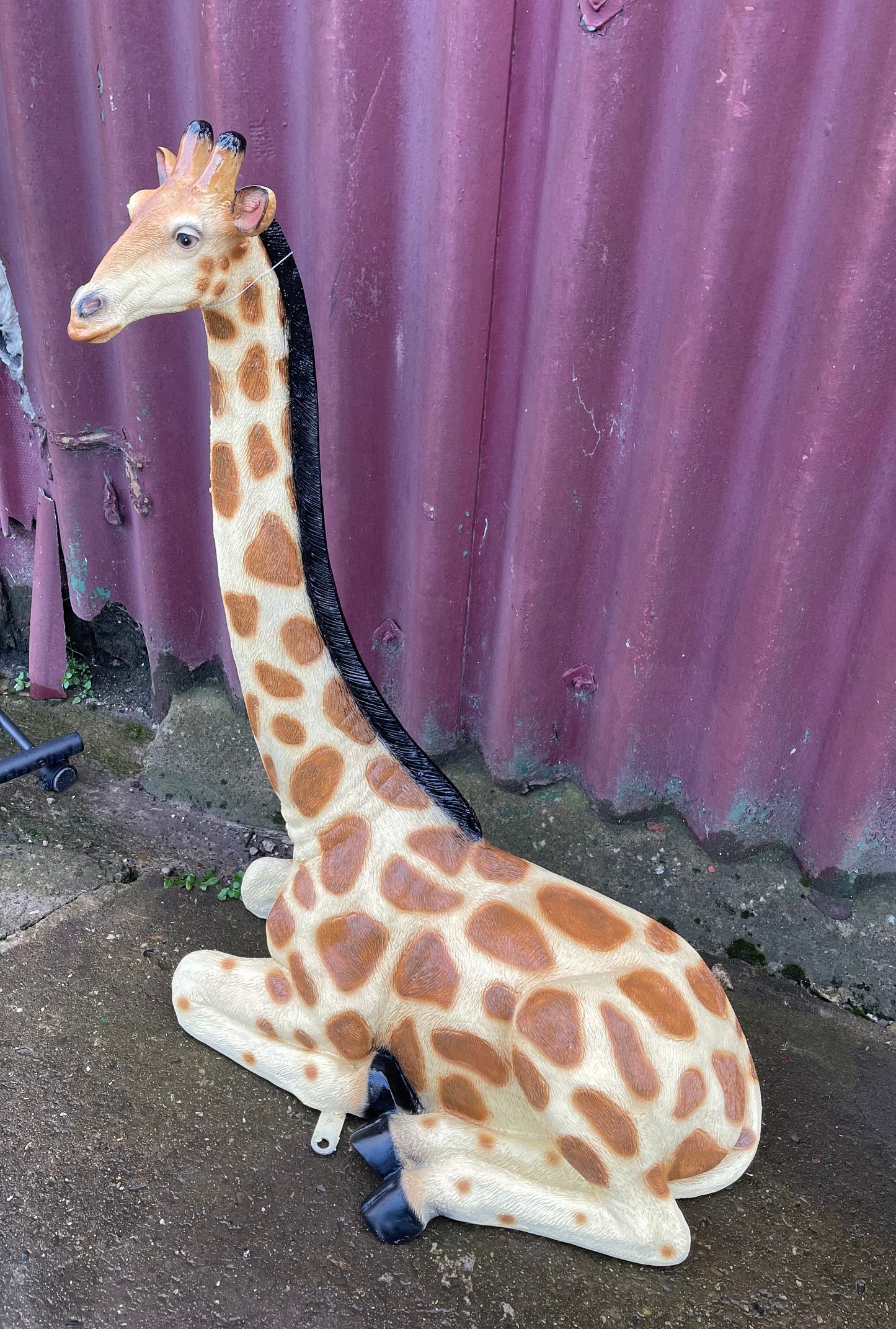 Small sitting giraffe figure / statue suitable indoors or outdoors
