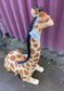 Small sitting giraffe figure / statue suitable indoors or outdoors