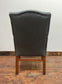 Vintage style armchair in light blue-grey leather
