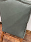 Vintage style armchair in light blue-grey leather