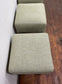 Set of 4 matching bar stools with light fabric seats