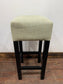 Set of 4 matching bar stools with light fabric seats