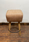Pommel stool with light tan leather seat