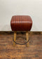 Pommel stool with dark tan / brown leather seat