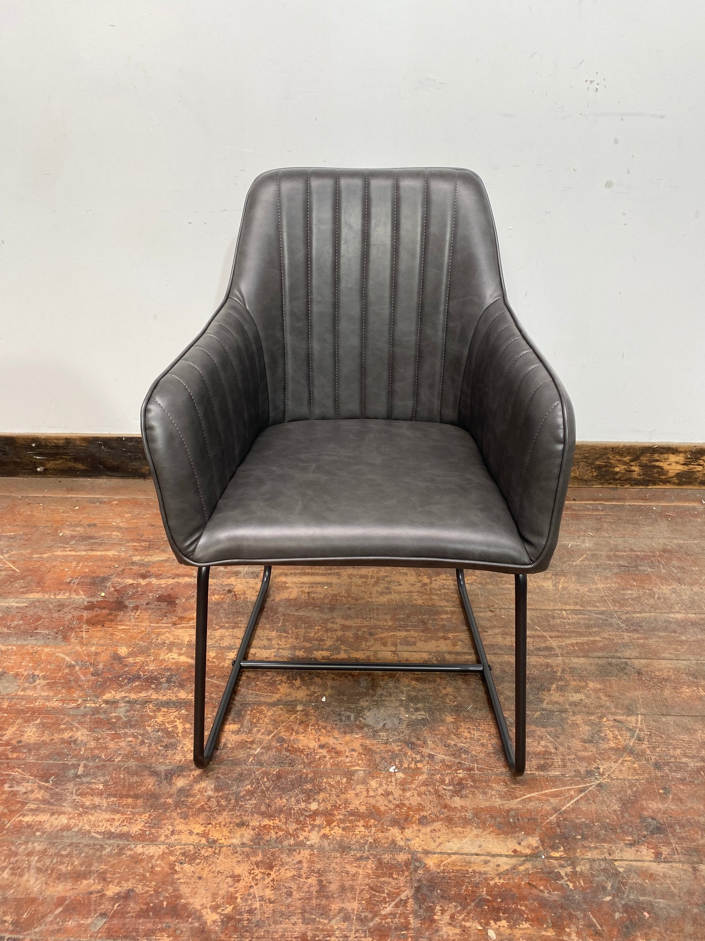 Lancier Dining Chair Grey Vegan Leather