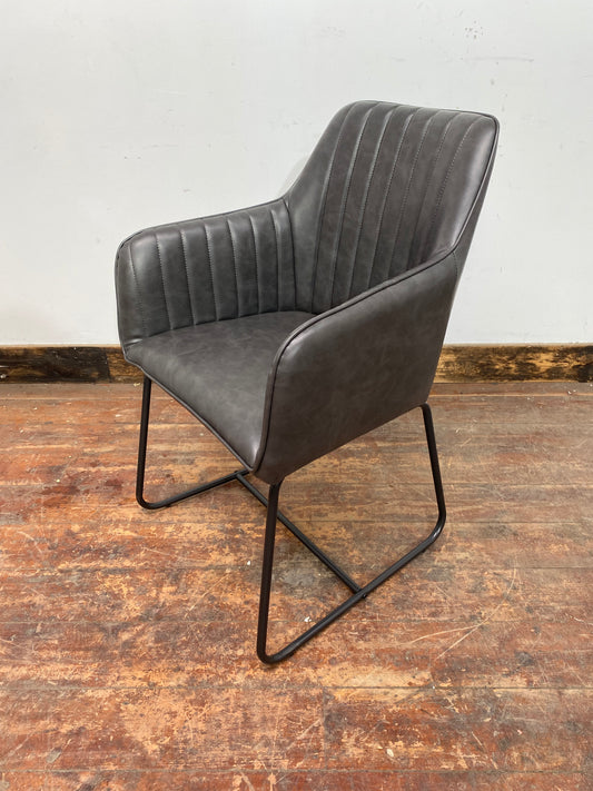 Lancier Dining Chair Grey Vegan Leather