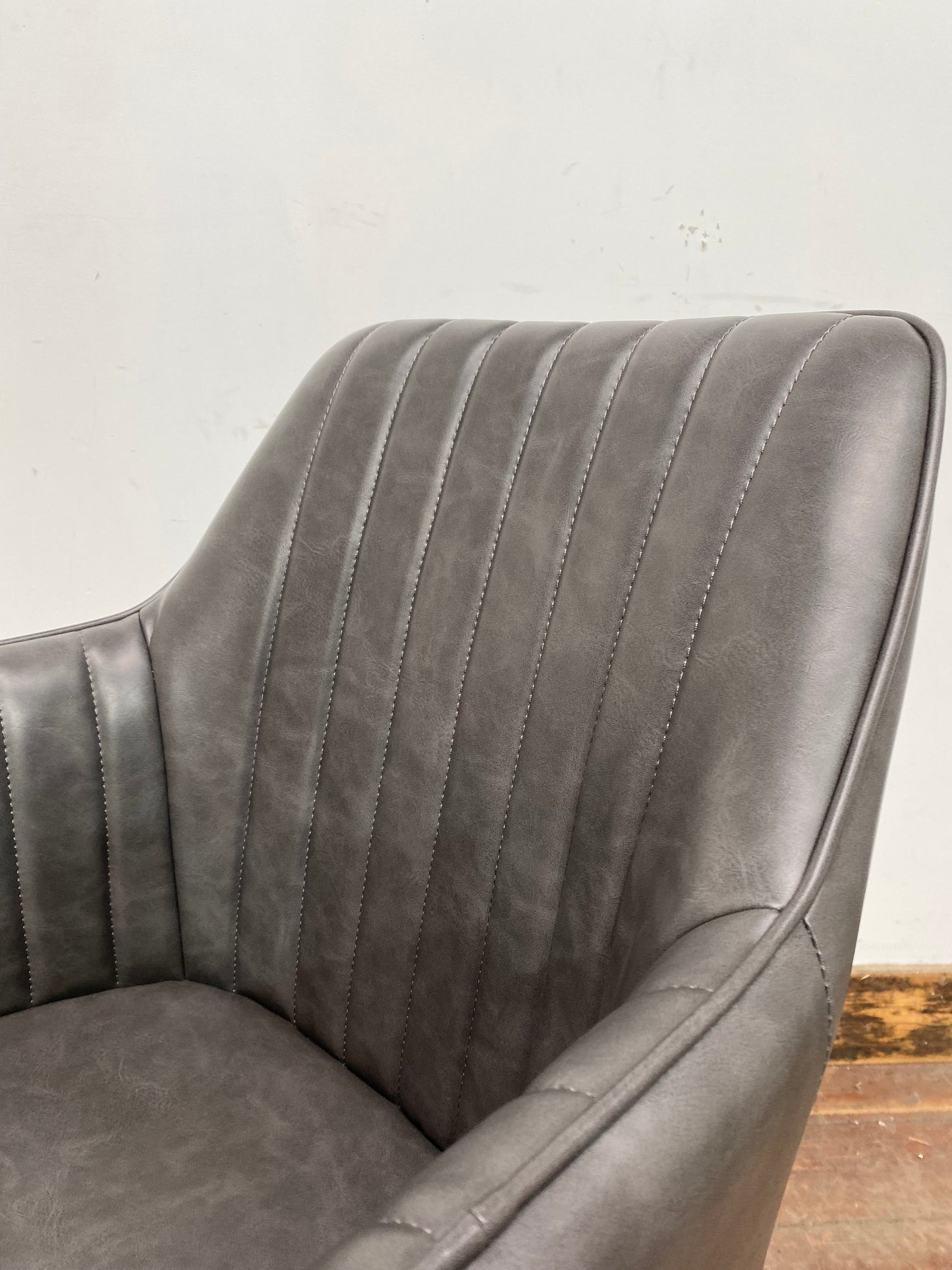 Lancier Dining Chair Grey Vegan Leather