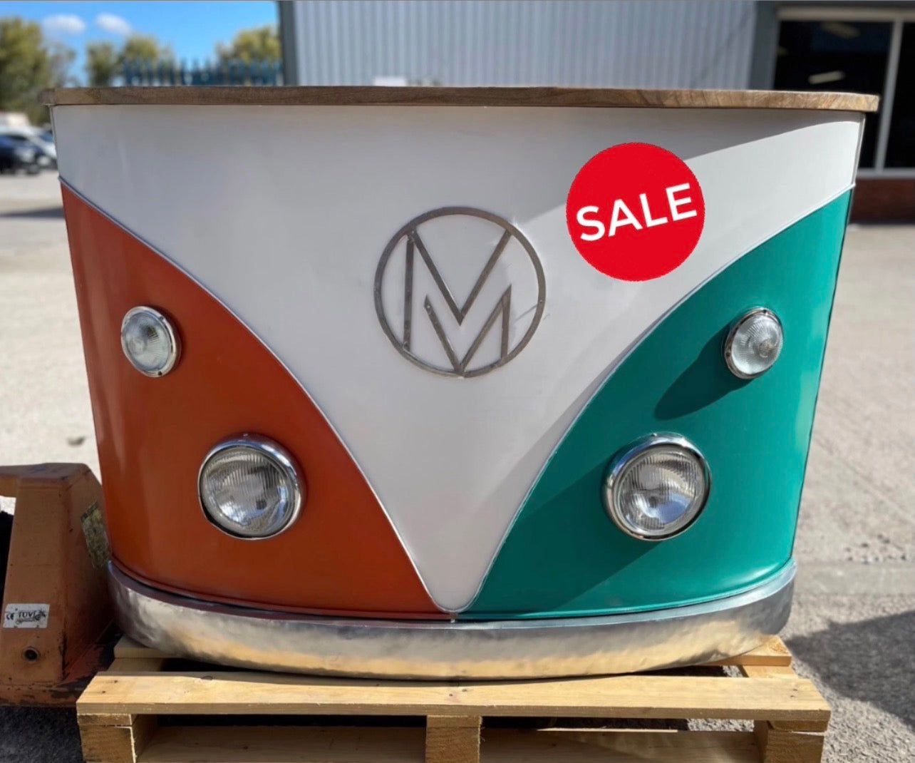 Ex-display retro camper van bar unit orange & green (2 of 2)