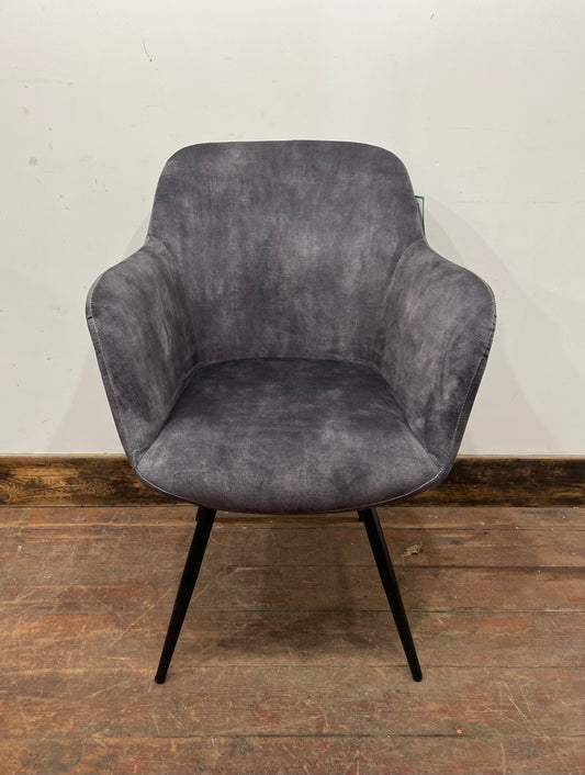 Grey 'vintage velvet' dining chair
