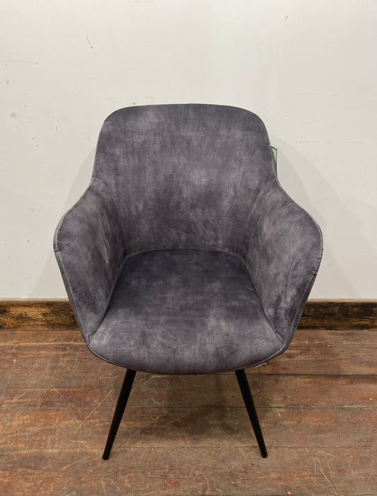 Grey 'vintage velvet' dining chair