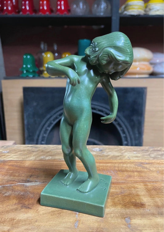 Vintage jade green-glazed figure by Kai Nielsen