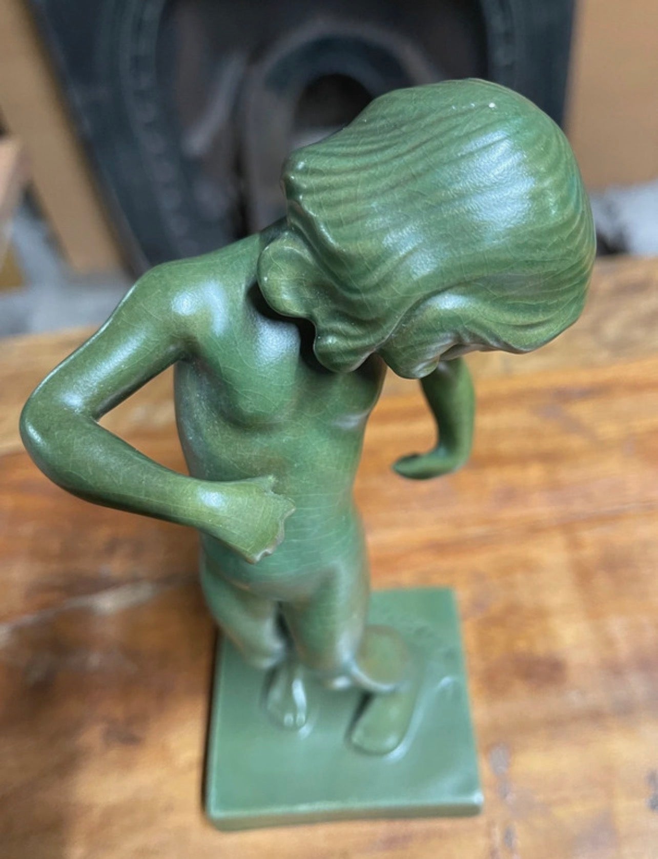 Vintage jade green-glazed figure by Kai Nielsen