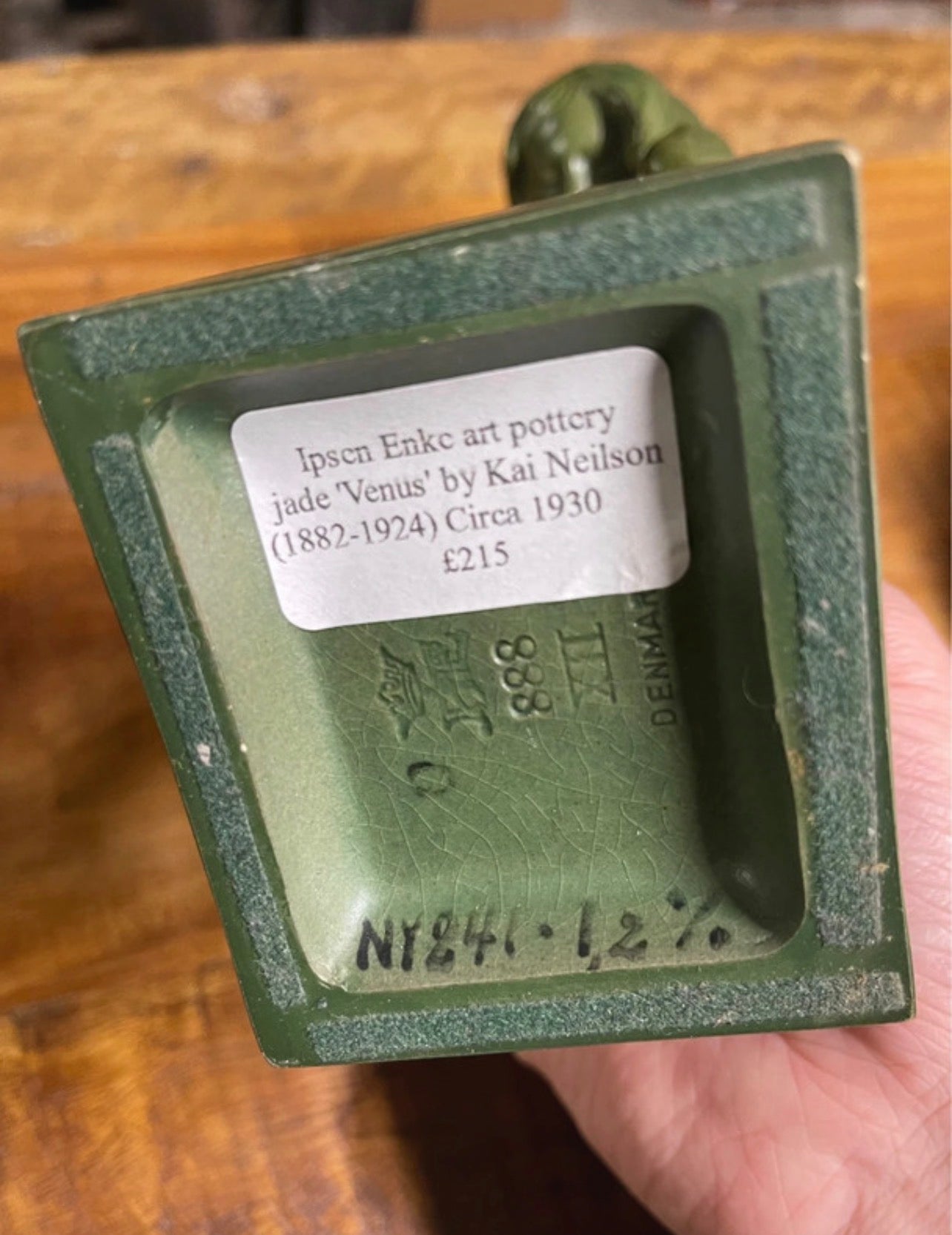 Vintage jade green-glazed figure by Kai Nielsen