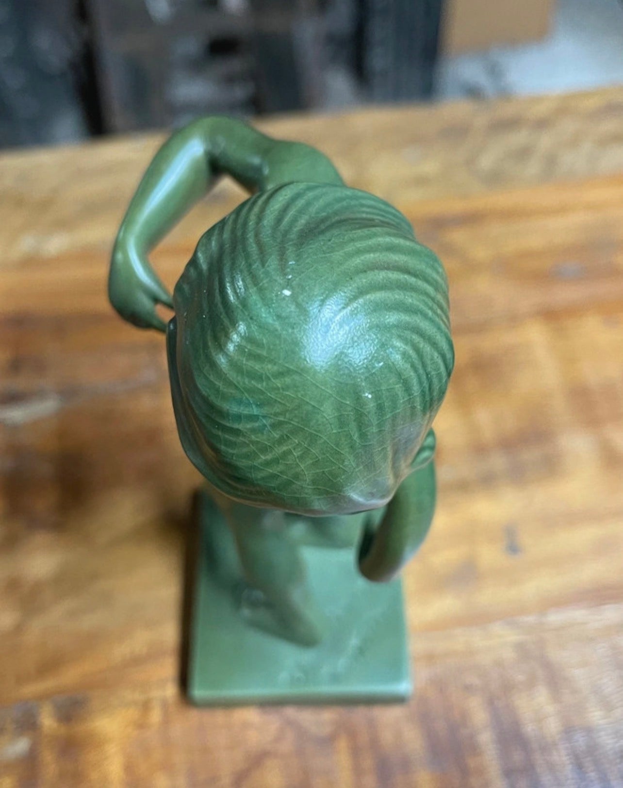 Vintage jade green-glazed figure by Kai Nielsen
