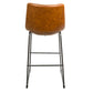 Pair of Tan Vegan Leather Bar Stools