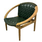 Moon chair in green leather
