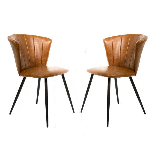 Pair of Tan Shelby Dining Chairs