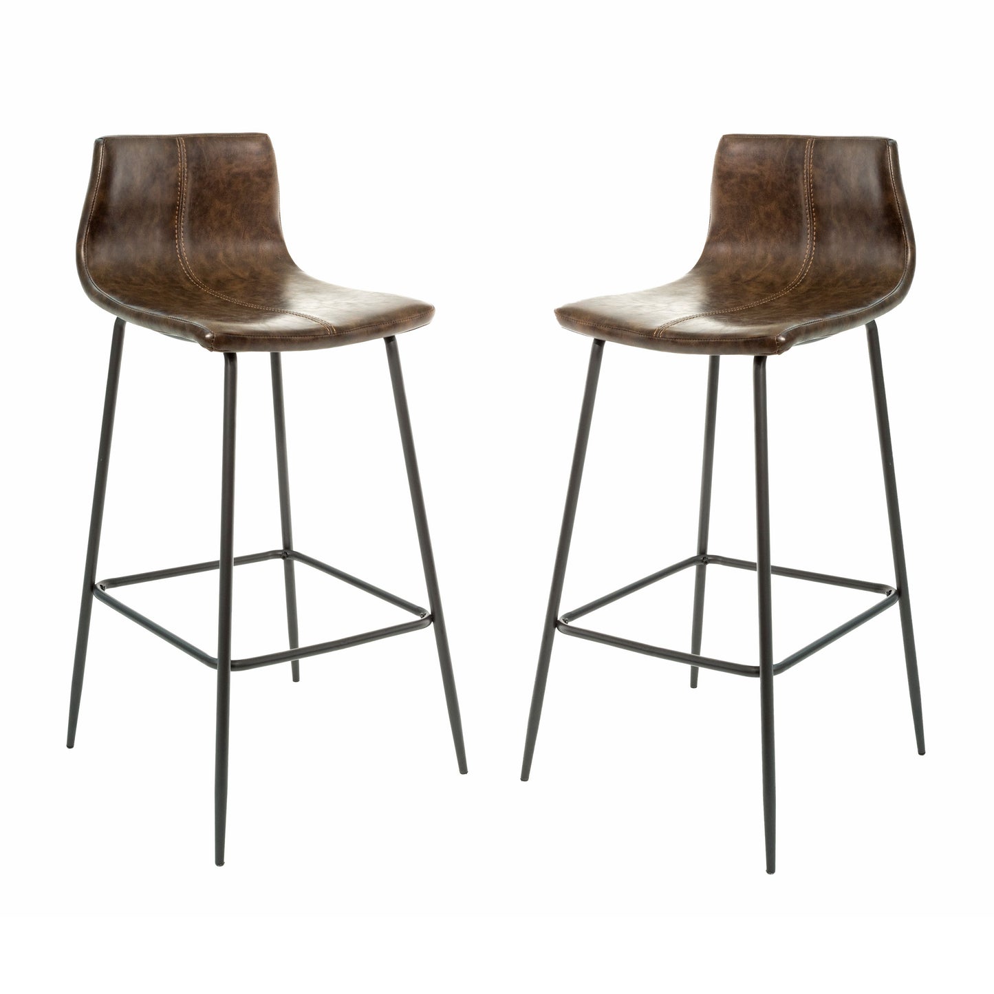 Pair of chestnut brown Barracuda bar stools