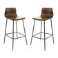Pair of chestnut brown Barracuda bar stools