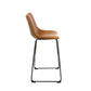 Pair of Tan Vegan Leather Bar Stools