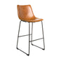 Pair of Tan Vegan Leather Bar Stools