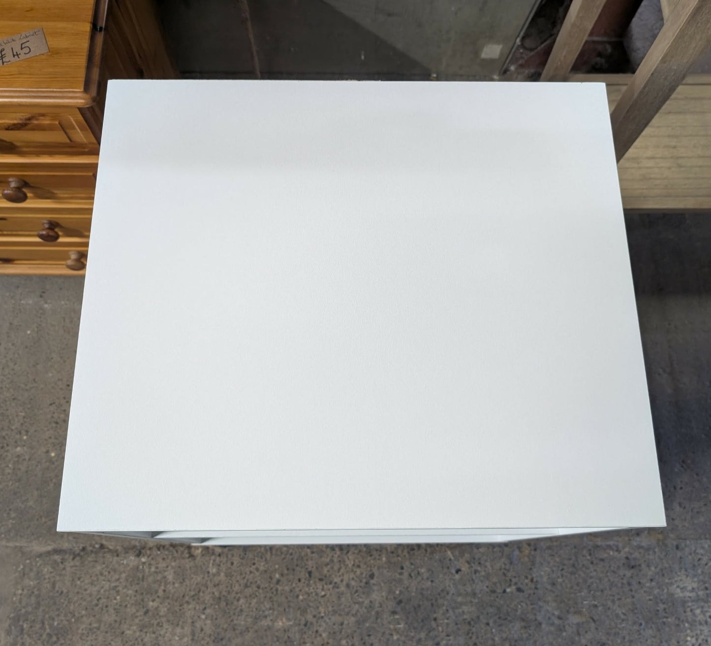 Small White Open Storage Unit / Record Cabinet