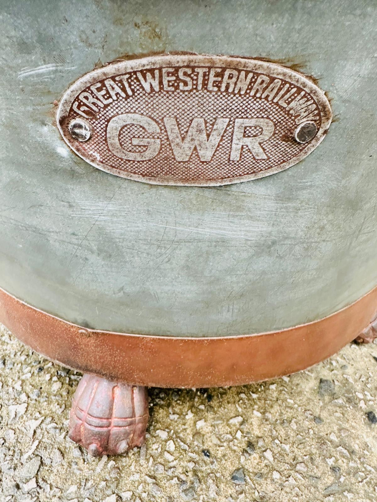 GWR Great Western Railway Metal Log Basket Firewood Holder Decorative Fireside Bowl