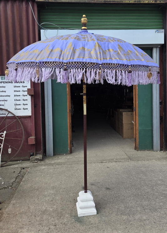 Handmade Bali Sun Parasol - Violet and Gold (Base not included)
