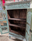 Blue Shabby Chic Tall Cabinet / Barred Doors