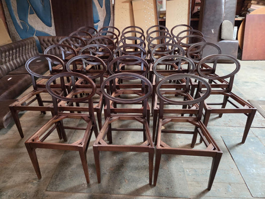 Set of 28 Wooden Spoonback Dining Chair Frames, without Seats or Upholstery