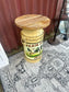 Farm Fresh Milk Decorative Side Table with Wooden Top Rustic Farmhouse Style