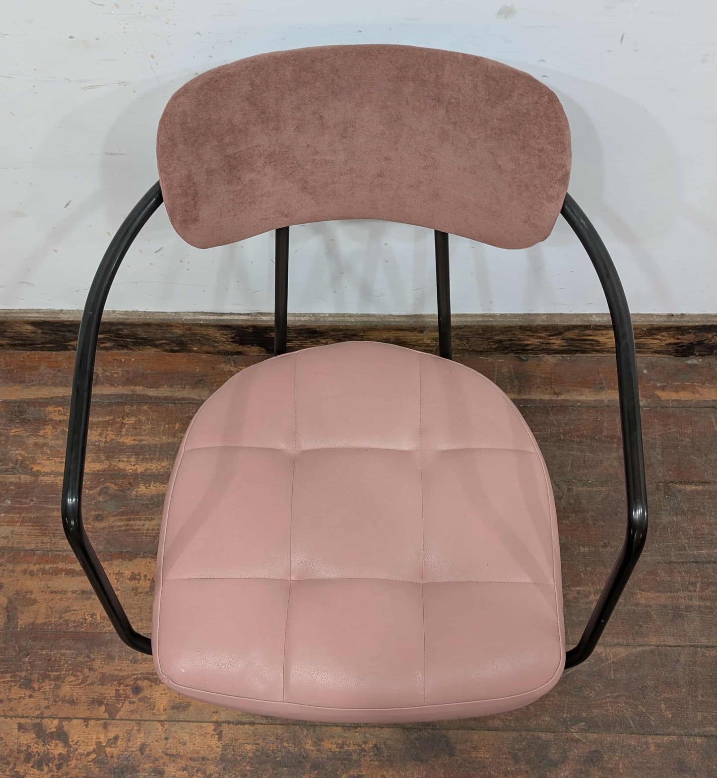Set of 10 mixed colour faux-leather & fabric chairs for cafe / pub / restaurant