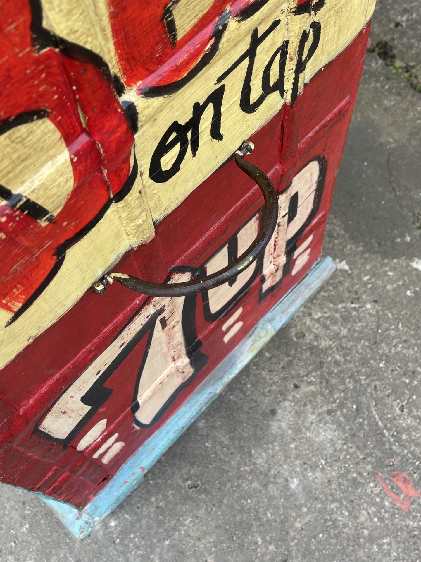 Share Hand Painted Sideboard Storage Trunk Chest Retro Bar Coffee Drinks Decorative