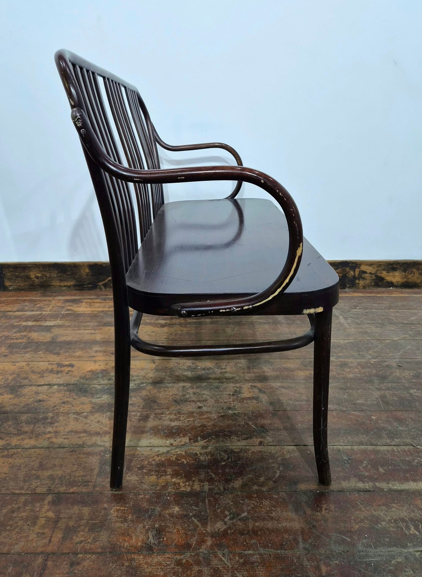 Pair of Dark Vintage Bentwood Benches