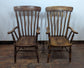 Pair of Solid Wooden Windsor Armchairs Farmhouse Kitchen Dining Chairs