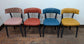 Set of 4 mixed colour faux-leather chairs for cafe / pub / restaurant