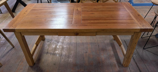 Wooden Rectangular Dining Table with Two Drawers