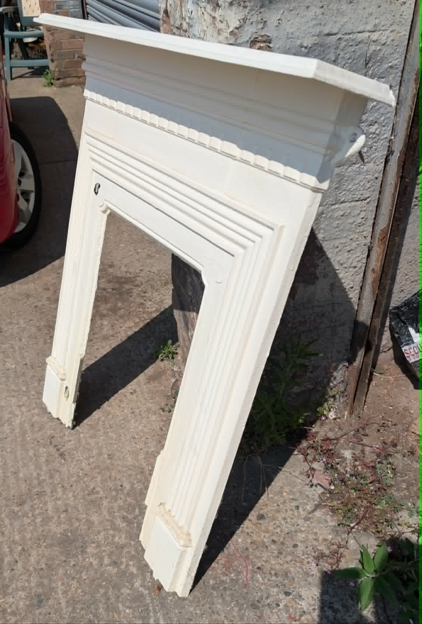 White Cast Iron Fireplace Surround / Mantlepiece