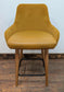 Set of 4 gold-yellow faux-leather tub counter stools for cafe / pub / restaurant