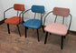 Set of 10 mixed colour faux-leather & fabric chairs for cafe / pub / restaurant