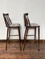 OFFER! Rectangular poseur with 6 retro style wooden bar stools