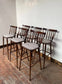 OFFER! Rectangular poseur with 6 retro style wooden bar stools