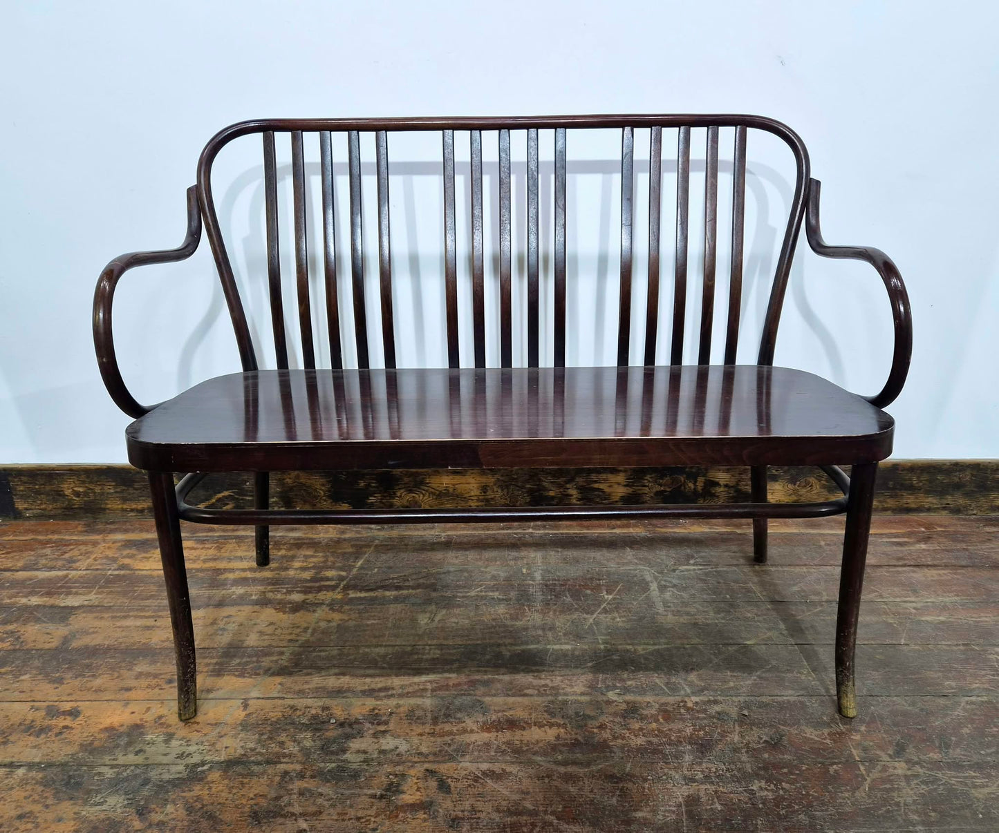 Pair of Dark Vintage Bentwood Benches