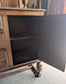 Vintage Oak Dresser / Brass Handles / 3 Drawers / 2 Cabinets