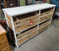 Chest of Drawers / Metal Frame / Light Wood Drawers and Half-Drawers